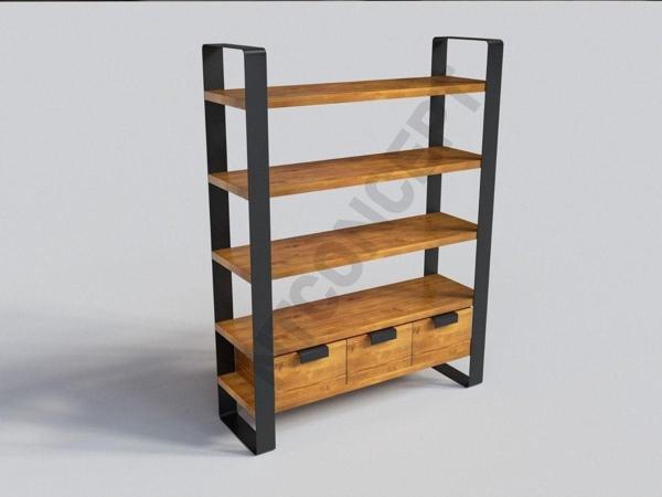 NTCollection Lomi Masif Ağaç Kitaplık - vitrin ( en 80 cm )  - Image 1