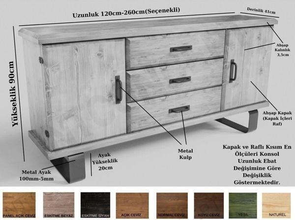 NTCollection Kain Doğal Ahşap Dörtlü Ofis ve Çalışma Odası Takımı - 140'lık Takım - Image 1