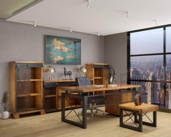 NTCollection Aden Doğal Ahşap Ofis Ve Çalışma Odası Takımı - 220'lık Takım - Image 1