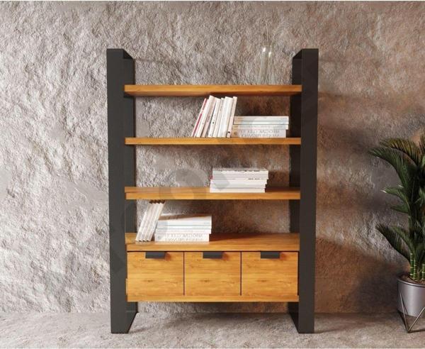 NTCollection Lomi Masif Ağaç Kitaplık - vitrin ( en 180 cm )  - Image 1