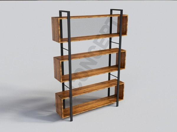 NTCollection Tora Masif Ağaç Kitaplık - vitrin ( en 120 cm )  - Image 1