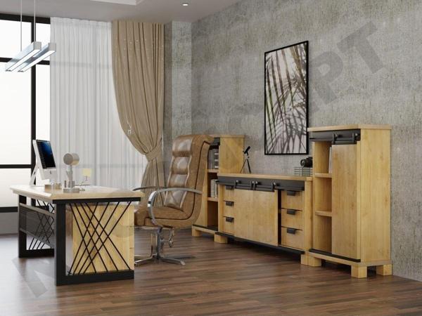 NTCollection Inox Doğal Ahşap Ofis Ve Çalışma Odası Takımı - 220'lık Takım - Image 1