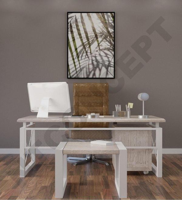 NTCollection Kio Doğal Ahşap Üçlü Ofis Ve Çalışma Odası Takımı - 220'lık Takım - Image 1
