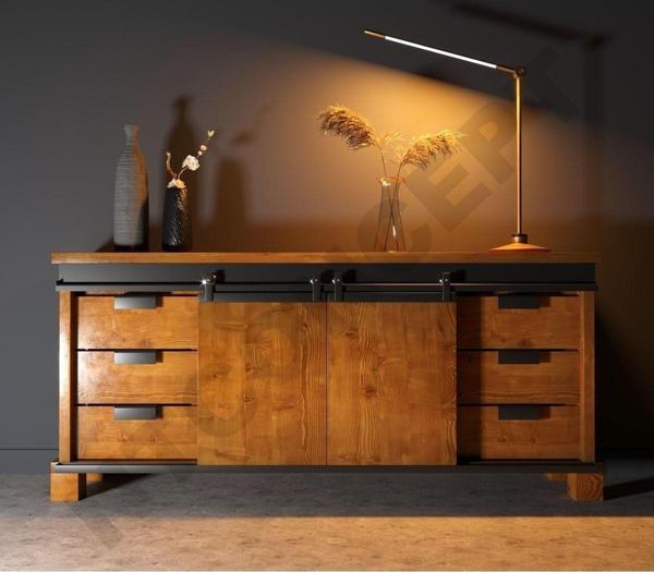 NTCollection Ares Masif Ahşap Ray Kapak Çekmeceli Konsol ( 160 cm )  - Image 1