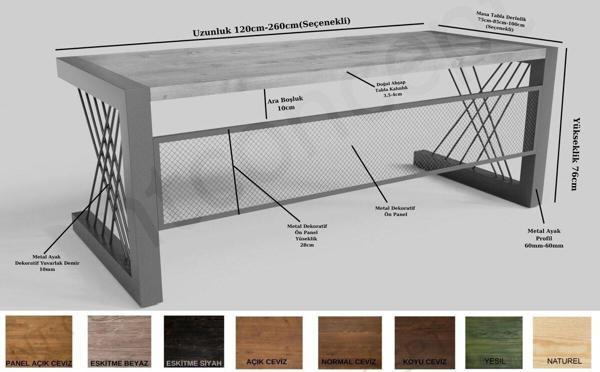 NTCollection Lue Doğal Ahşap Ofis ve Çalışma Odası Takımı - 140'lık Takım - Image 1