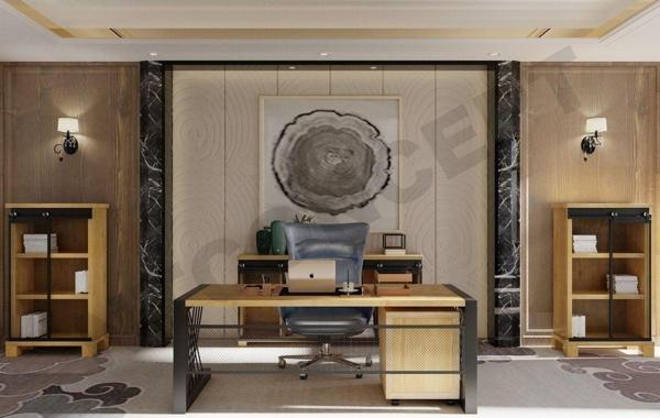 NTCollection Nita Doğal Ahşap Ofis Ve Çalışma Odası Takımı - 180'lık Takım - Image 1
