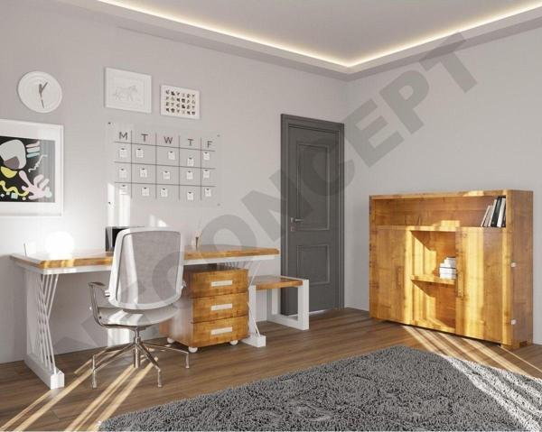NTCollection Tue Doğal Ahşap Dörtlü Ofis Ve Çalışma Odası - 120'lik Takım - Image 1