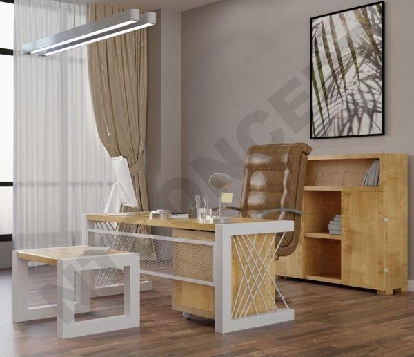 NTCollection Wenox Doğal Ahşap Dörtlü Ofis ve Çalışma Odası Takımı - 220'lık Takım - Image 1