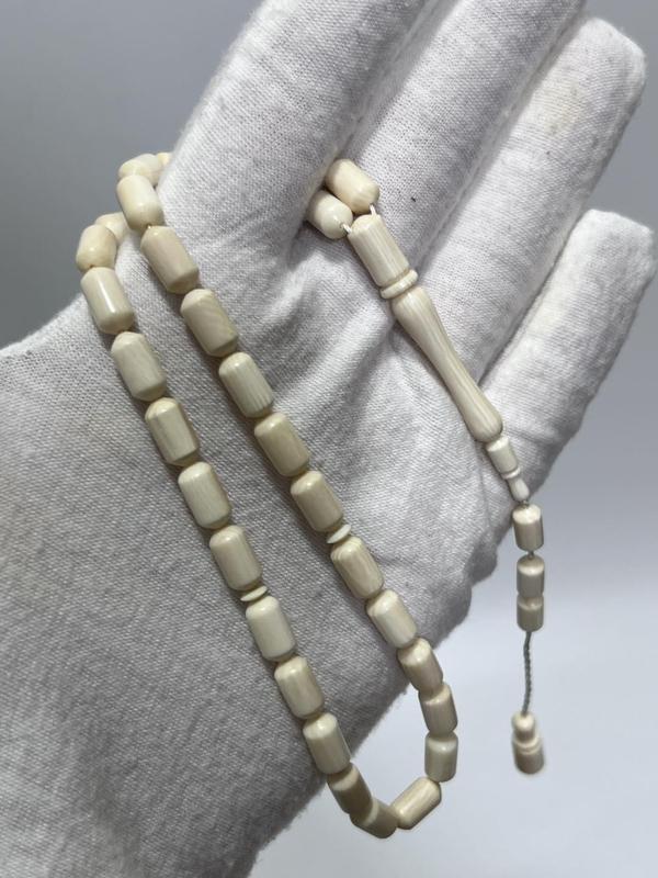 Kesme Fildişi Tesbih 12,96 Gram - Koleksiyonluk Fil Dişi Tespih - Image 1