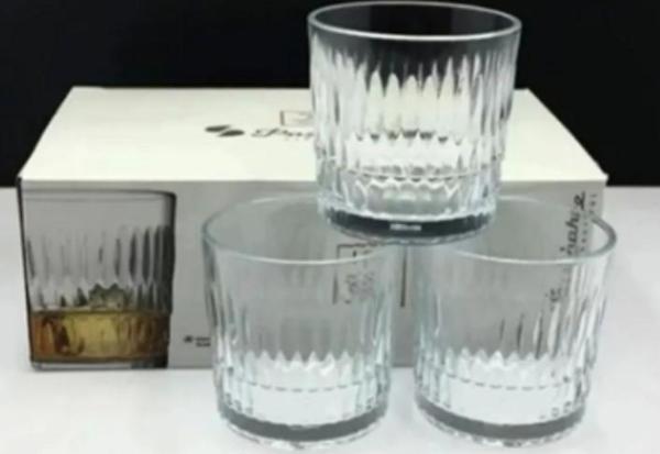 Paşabahçe 520254 3Lü Rain 300cc/10oz Viski Bardağı - Image 1