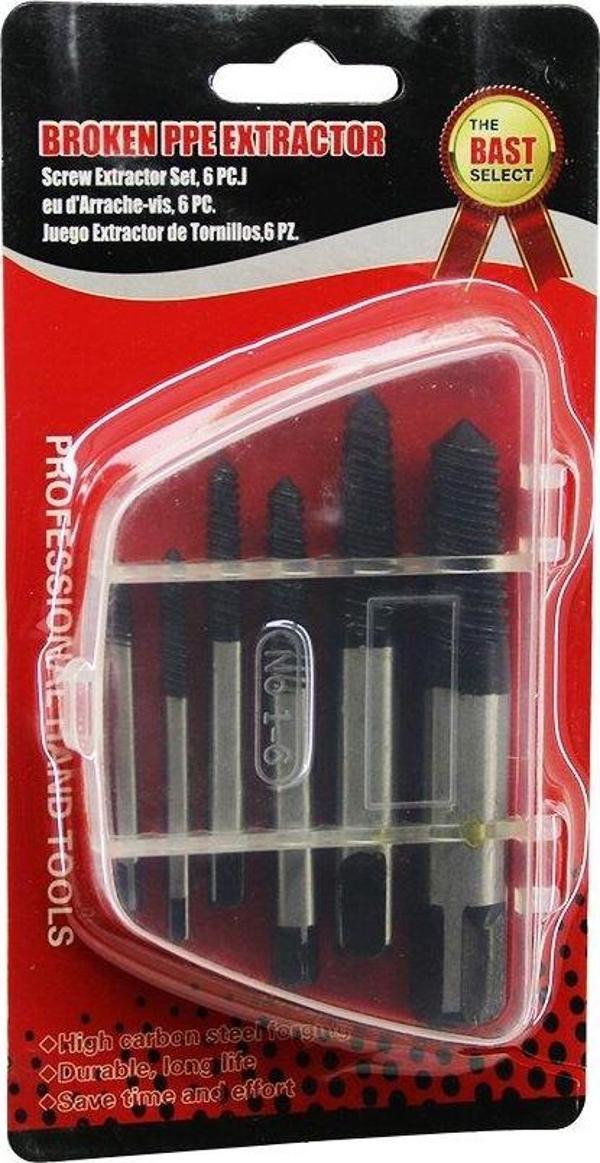 6 PCS  HASARLI VİDA ÇIKARICI SET -  SOLA DÖNEN  Kılavuz UÇ-Findit - Image 1