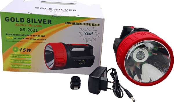 15W LED 2İN1 UZUN ARAMALI ADAPTÖR ŞARJLI EL FENERİ PROJEKTÖR-Findit - Image 1