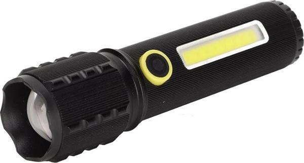 ZOOMLU FLASH ÖZELLİKLİ ŞARJLI METAL KASA EL FENERİ-Findit - Image 1