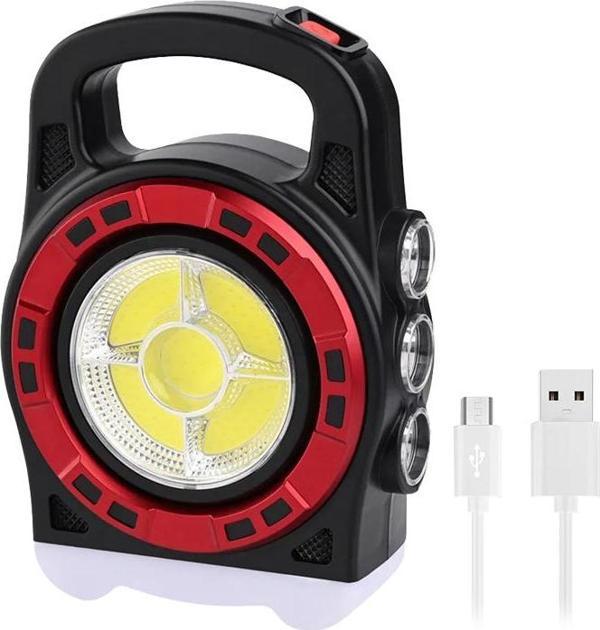 HB-6678C COB LEDLİ 20 WATT 3 KADEMELİ ŞARJ EDİLEBİLİR USB ÇIKIŞLI SOLAR LAMBA-Findit - Image 1