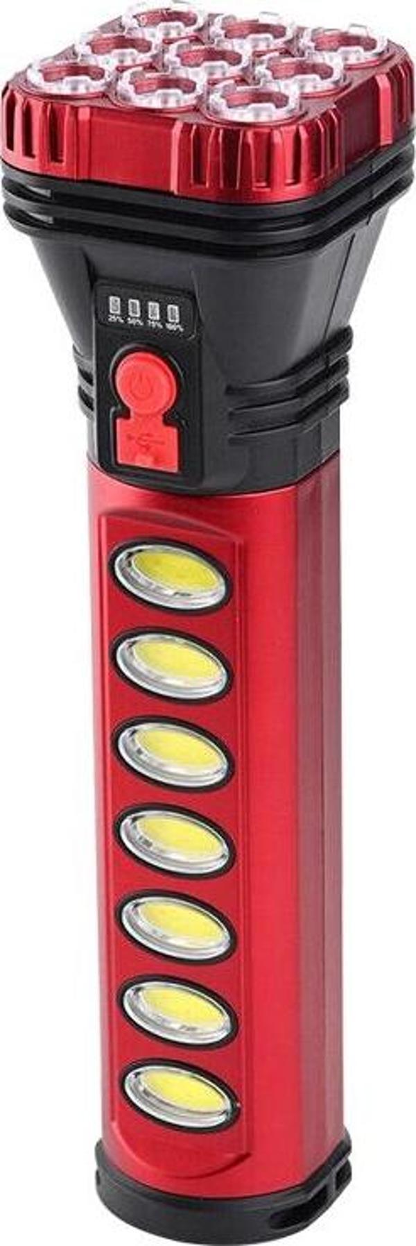HB-707-2 9+4 LEDLİ SOLAR + ŞARJLI EL FENERİ-Findit - Image 1