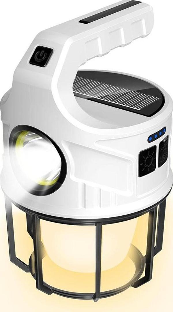 SOLAR 6 FONKSİYONLU EL FENERİ IŞILDAK ŞARJ LAMBA KL-537A-Findit - Image 1