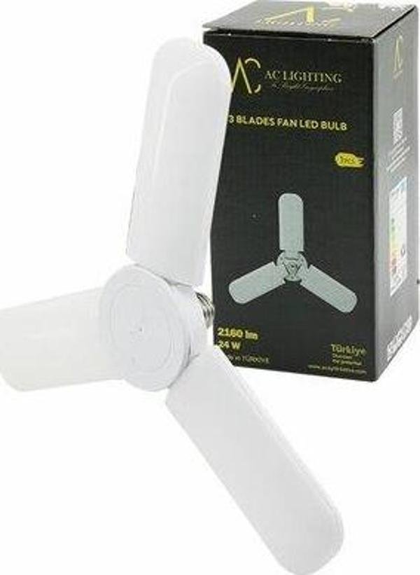 3 KOLLU 30W=270W - E27 BEYAZ LED AMPUL 2400LM - 6500K - 15CMX 3 KANAT SR-2430-Findit - Image 1