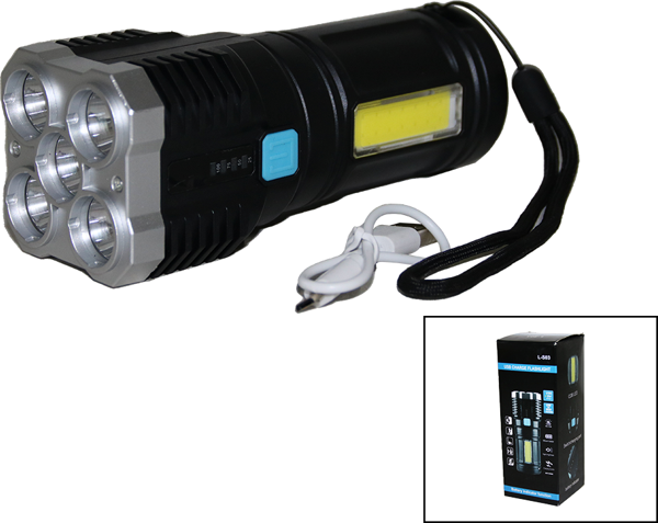 5IN1 + COB LED USB ŞARJLI EL FENERİ-Findit - Image 1