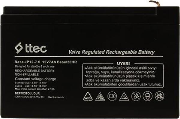 Ttec Base 12V 7Ah Bakımsız Kuru Akü - Image 1