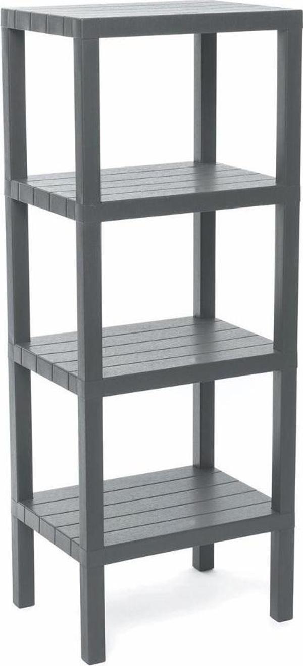 4 RAFLI GRİ MODÜLER ÜNİTE PLASTİK 38x29x100 cm-Findit - Image 1