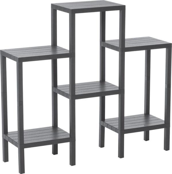 6 RAFLI - GRİ MODÜLER ÜNİTE PLASTİK 108x100x29 cm-Findit - Image 1