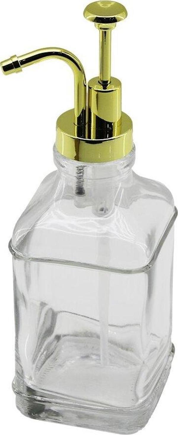 KARE CAM ŞİŞE - ŞEFFAF SIVI SABUNLUK 500ML POMPA - MUSLUK AYRIK MODEL BAŞLI-Findit - Image 1