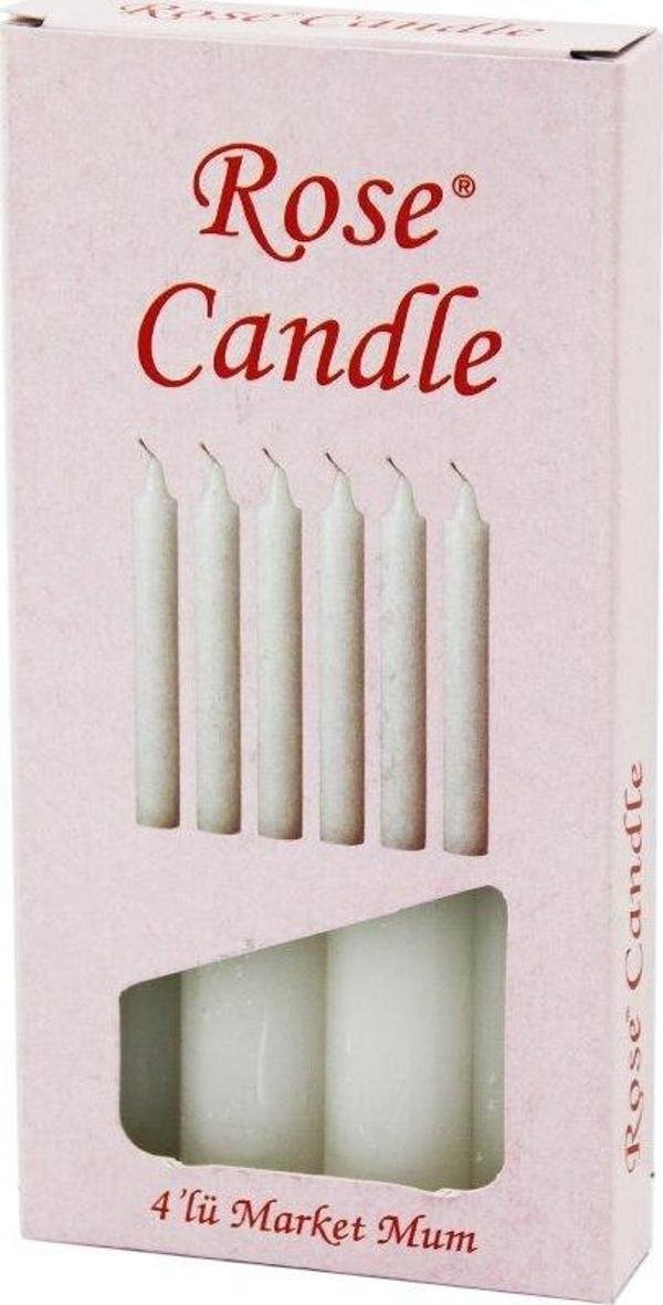 4PCS - KALIN   ÇAP=2CM - UZUNLUK=15CM     BEYAZ KLASİK  MARKET MUM-Findit - Image 1