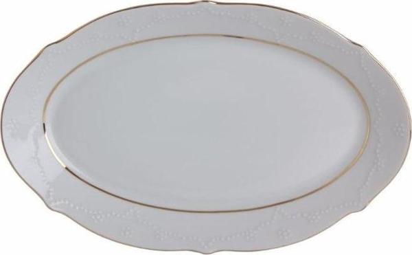 Porland Queen Altın Yaldız Kayık Tabak Tekli 24cm 04POR019759 - Image 1