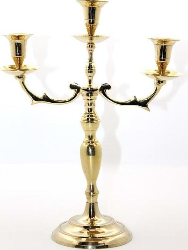 Pirinç 3'Lü Şamdan - Image 1