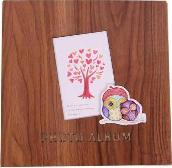 Albüm Ahşap Baykuş Temalı Resim Çerçeveli Hediyelik - Image 1