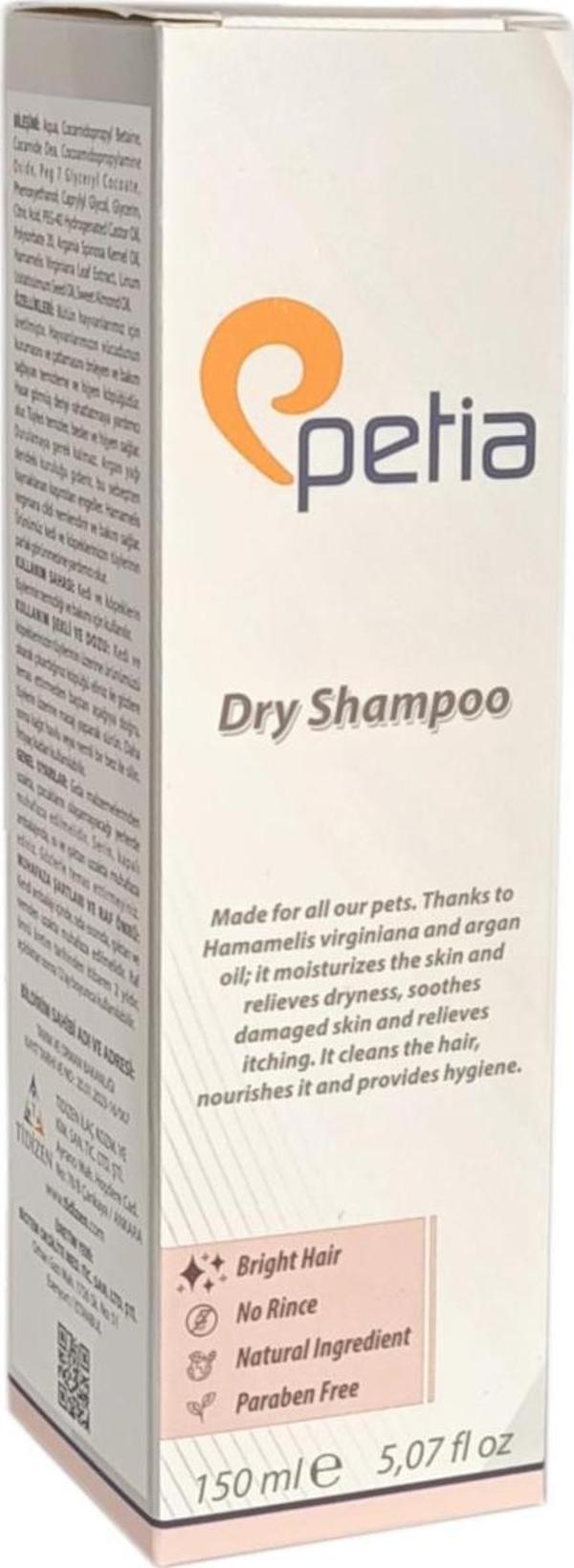 Petia Paw Dry Shampoo Doğal Kedi Ve Köpek Kuru Köpük Şampuanı 150 ml - Image 1