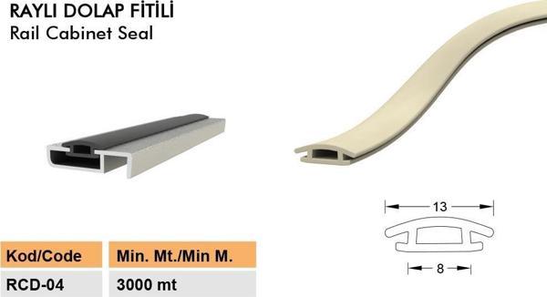 Contacall Raylı Dolap Fitili Genişlik 13 Mm Tırnak 8 Mm 25 Metre Gri - Image 1