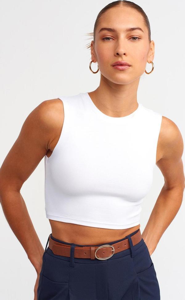 Dilvin Kadın Pamuklu Crop Top T-shirt - 30125 - Image 1