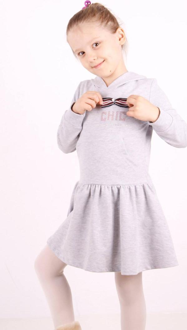 Toontoy Kız Çocuk Kapşonlu Taş İşlemeli Elbise - Image 1