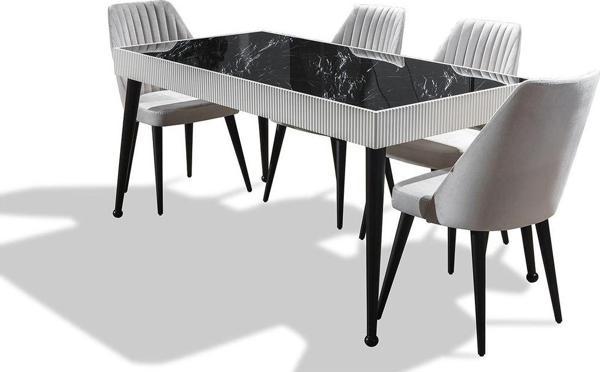 Mobilya Bazarı Asil %100 Mdf Yemek Masası Ve 6 Sandalye - Image 1