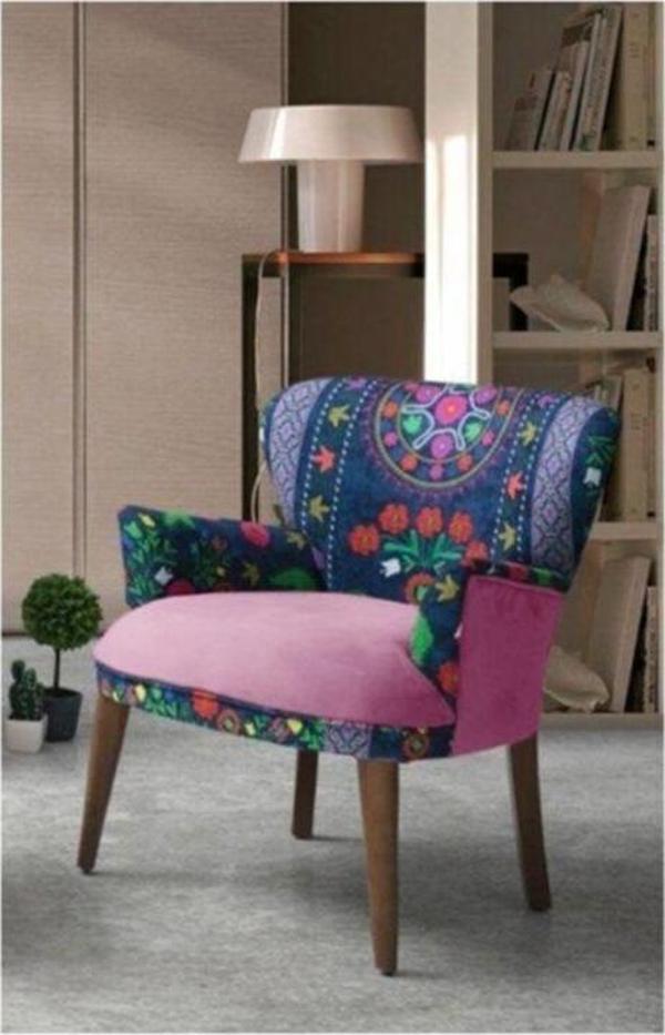 Mobilya Bazarı Etnik Desen Berjer - Salon - Balkon (Mor) - Image 1