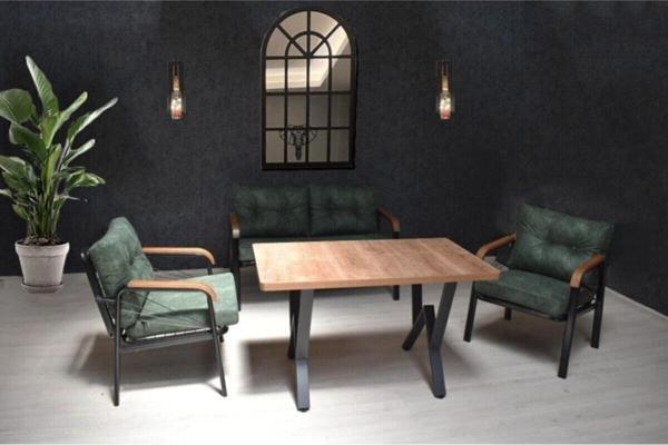 Mobilya Bazarı Holiday Bahçe Mobilyası 2 1 1 Masa(Yeşil) - Image 1