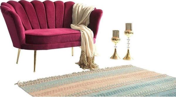 Mobilya Bazarı Inci Bordo Çay Seti Ikili Koltuk - Kanepe (Salon - Balkon - Ofis - Bahçe - Cafe) - Image 1
