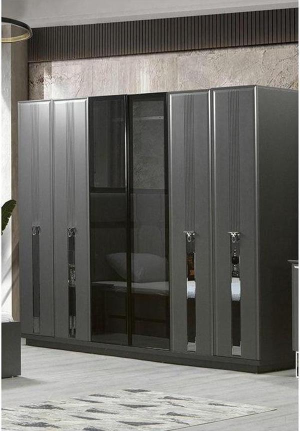 Mobilya Bazarı Tokyo Yatak Odası 6 Kapılı Dolap(Antrasit) - Image 1