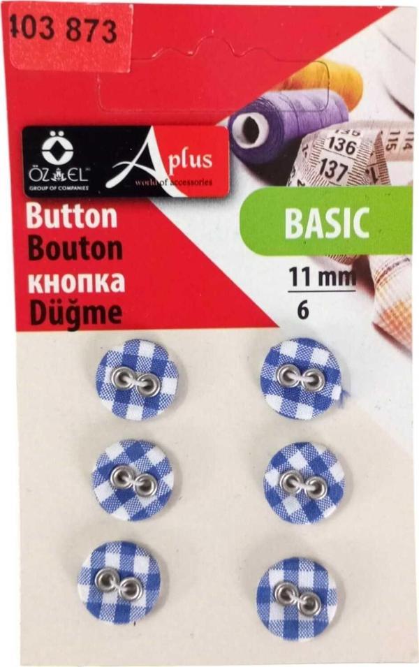 Öz-El 6 Adet Mor Ekose Desenli Pitikare Bebek Düğme, Çocuk Düğme, Gömlek Kazak Yelek Düğmesi 403 873 - Image 1