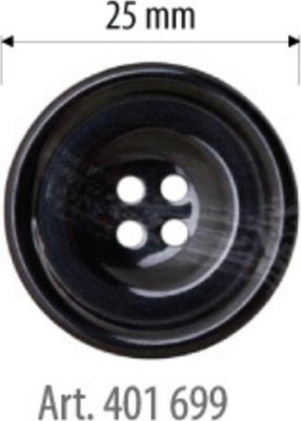 Öz-El Büyük Boy Siyah Düğme 6 Adet 25 Mm, Etek, Kazak Düğmesi 401 699 - Image 1