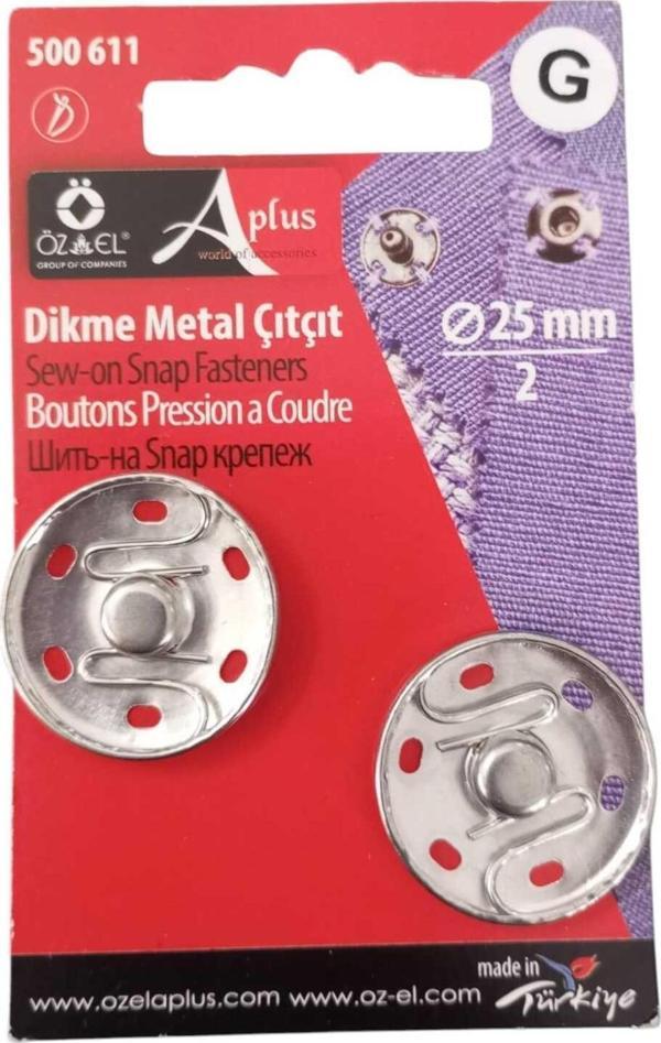 Öz-El Dikme Metal Çıtçıt Seti 2 Adet 25 Mm 500 11 - Image 1