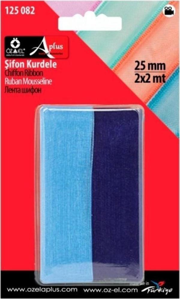 Öz-El Mavi Ve Saks Mavi 2'Li Organze Kurdele, Paketlik Kurdele 2,5 Cm 2 2 Mt 125 082 - Image 1
