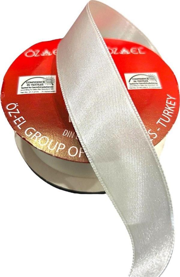Öz-El Mini Makara Kırık Beyaz Saten Kurdele, Paketlik Kurdele 2,5 Cm 5 Mt 100 894 - Image 1