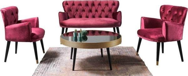 Mobilya Bazarı Vega 2+1+1 Çay Seti Koltuk Takımı (Salon - Balkon - Ofis) Bordo - Image 1