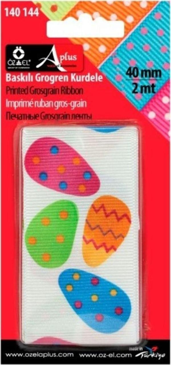 Öz-El Yumurta Baskılı Grogren Kurdele, Paketlik Kurdele 4 Cm 2 Mt 140 144 - Image 1