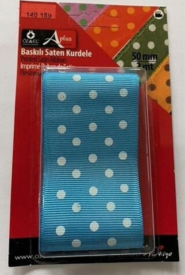 Öz-El 140 189 Puantıye Baskılı Grogren Kurdele 50Mm Mavı 510 - Image 1