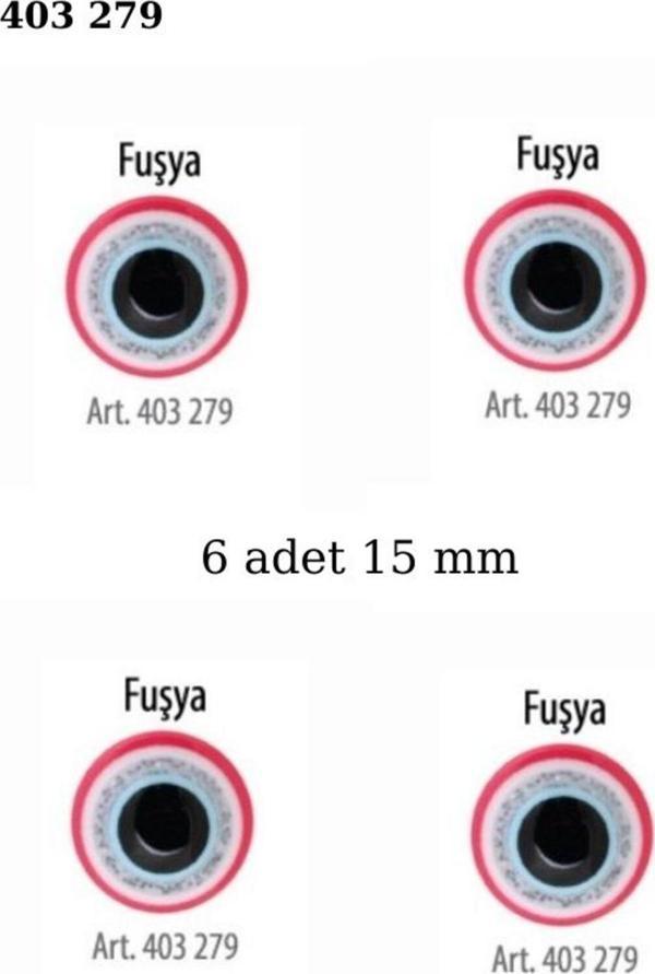 Öz-El Fuşya Renk Nazar Boncuklu Simli 6 Adet 15 Mm Bebek Düğme, Bebek Kazak, Yelek, Gömlek Düğmesi 403 279 - Image 1
