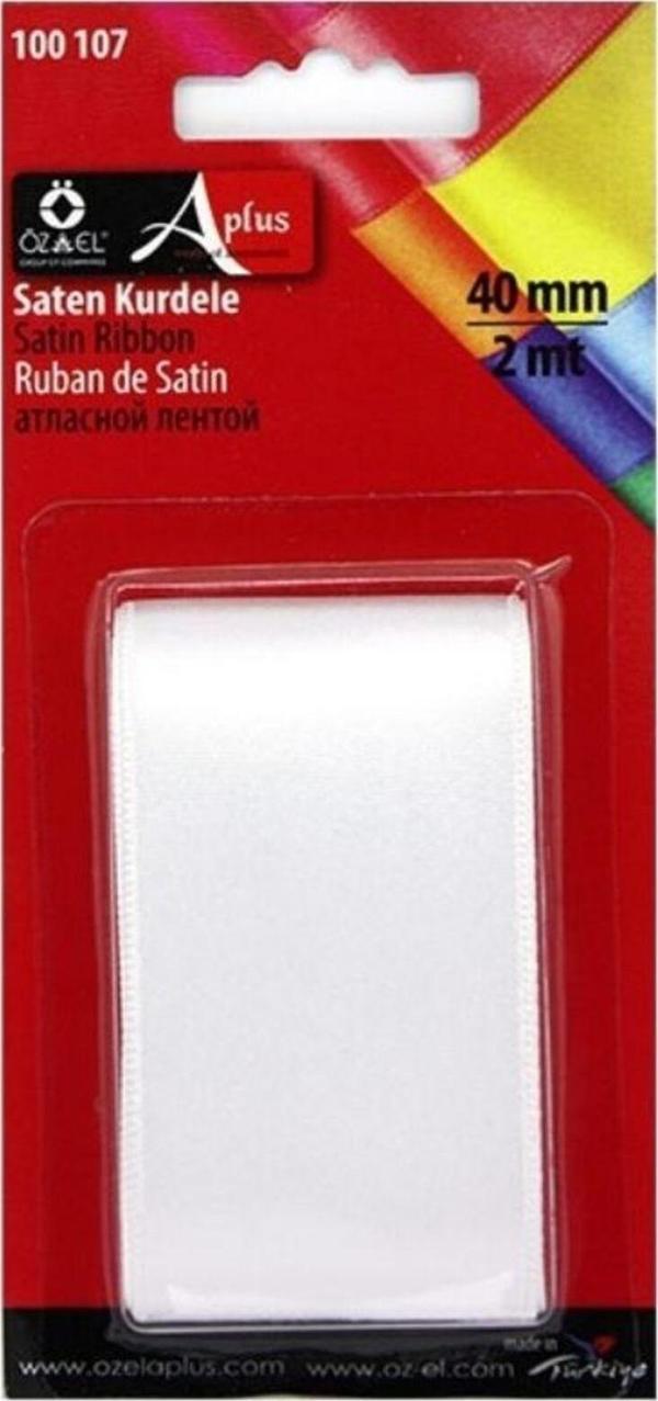 Öz-El Beyaz Saten Kurdele, Paketlik Kurdele 4 Cm 2 Mt 100 107 - Image 1