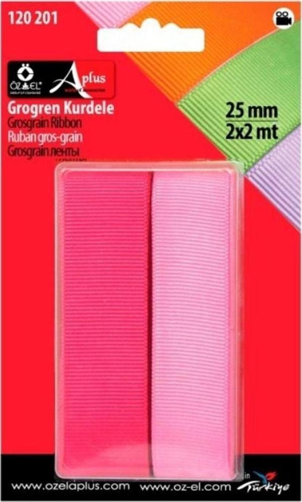 Öz-El Fuşya Ve Pembe 2'Li Grogren Kurdele 2,5 Cm 2 2 Mt 120 201 - Image 1